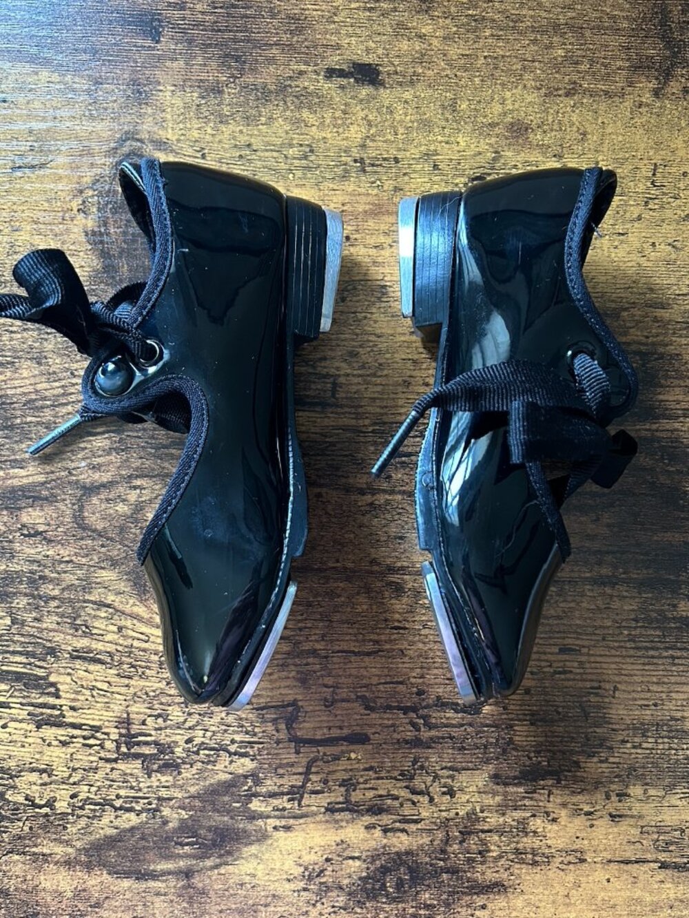 Capezio Girls Tap Shoes Black Size 7.5 - Picture 3 of 5